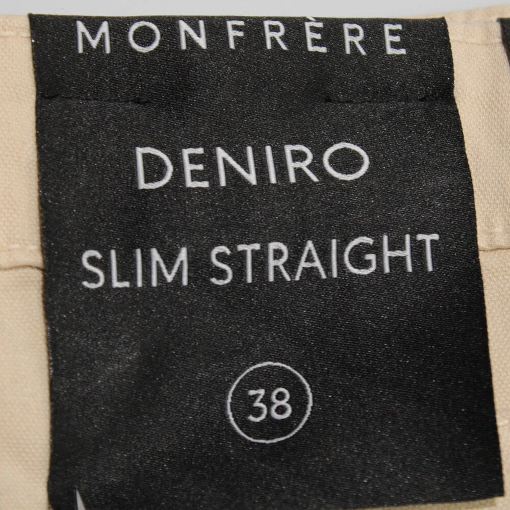 Monfrere NWT Jeans Size 38 US Deniro Slim Straight in Beige Cotton Blend